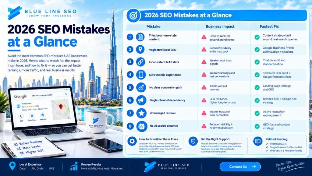 Top SEO Mistakes in UAE Businesses Top SEO Mistakes in UAE Businesses Should Fix in 2026